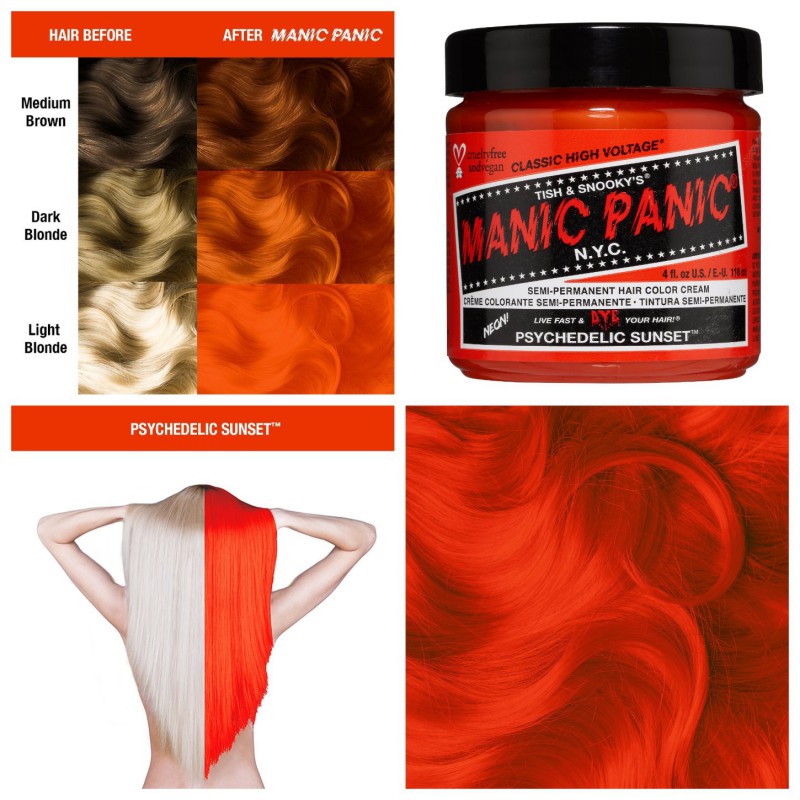 Оранжевая краска для волос PSYCHEDELIC SUNSET HAIR DYE - Manic Panic